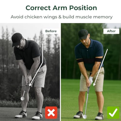 Tempo Stick Golf, Retractable Golf Swing Training Aid Right Handed, Telescopic Click with Grip Trainer for Daily Warm-Up, Best Indoor Golf Swing Trainer, Practice Club and Beginners