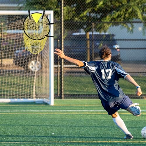 QWORK Soccer Target Goal - Set of 2 Soccer Target Net, Precision Shooting Training Equipment for All Skill Levels, for for Football Soccer Goal Training, Shooting Accuracy Training