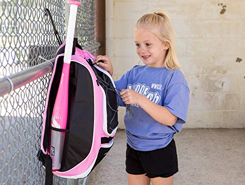 Athletico Softball Bat Bag - Backpack for Softball, Baseball, & T-Ball Equipment & Gear for Kids, Youth, and Adults | Holds Bat, Helmet, Glove, & Shoes | Separate Shoe Compartment, & Fence Hook