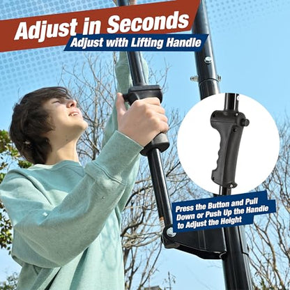 Basketball Hoop Outdoor with 33 Inch Shatterproof Backboard, Portable Basketball Goal System - style: 4.0-8.5FT (Gray)