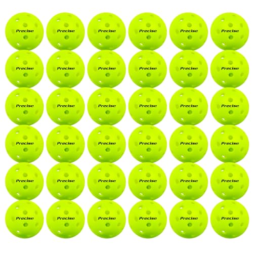 PRECISE Pickleball Balls – Outdoor A 40 Model with 40 Holes – USAPA Approved – Durable Flight Design - color: Green, size: 36 Balls