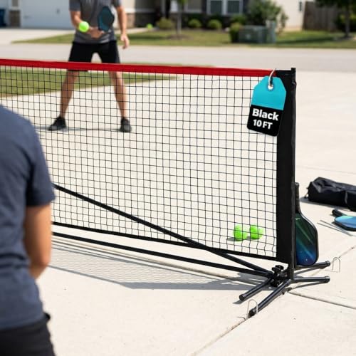 10FT Adjustable Multi Sport Net with 3-5FT Height, Portable Sports Net Set with Carry Bag, for Badminton, Tennis, Pickleball, Volleyball & Soccer Tennis, Indoor Outdoor Backyard Use