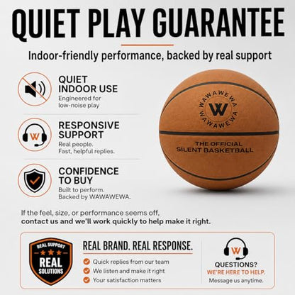 WAWAWEWA The Official Silent Basketball Hoop – Wall-Mounted Indoor Basketball Hoop for Bedroom, Apartment Shooting Practice & Skill Training – Adhesive or Screw Install