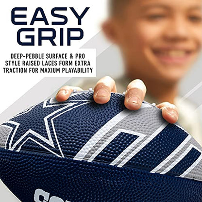 Franklin Sports NFL Team Footballs - Rubber Youth Mini Balls for All Teams - Kids 8.5" Football + Air Pump Sets - Official NFL Licensed - style: Dallas Cowboys