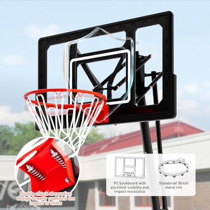 BACKYARD BLITZ Basketball Hoop,40&44&48in Backboard Portable Basketball Goal System, 10FT Hand-Crank Adjustable Basketball Hoop Outdoor - size: 40in Backboard