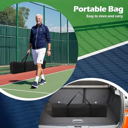 Goplus Portable Pickleball Net, 22FT Regulation Size Pickle Ball Net System with Strong Metal Frame, PE Net, Carry Bag, Ideal for Outdoor Indoor Driveway Backyard