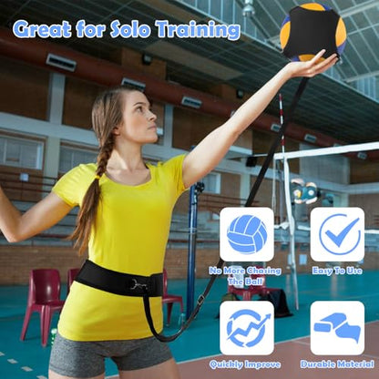 Solo Volleyball Trainer: All-in-One Volleyball Training Equipment with Rebounder for Serving, Spiking & Setting Practice Serve Trainer & Practice Gift for Beginners to Pros - style: VET04