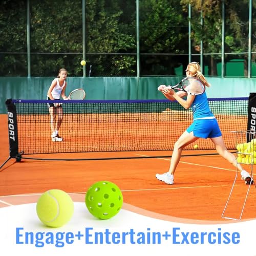 10FT 10FT Portable Badminton Net Set Pickleball Tennis Net Easy Setup Outdoor Indoor Sports Net with Stand & Carry Bag for Backyard Park Beach Nylon Sports Net with Poles