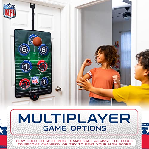 Franklin Sports NFL Electronic Football Target Toss Game - Over the Door Football Throwing Target for Kids - Score N' Sounds Mini Toy Game