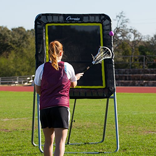 Champion Sports Deluxe Lacrosse Target: Ball Return Bounce Back Net Set for Professional, College and Grade School Training & Drills - style: Deluxe Rebounder (3' x 4')