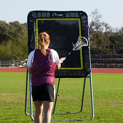 Champion Sports Deluxe Lacrosse Target: Ball Return Bounce Back Net Set for Professional, College and Grade School Training & Drills - style: Deluxe Rebounder (3' x 4')