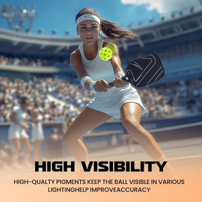 Pro-Grade 40-Hole Outdoor Pickleball Balls - Pro-Player Tested with Wind-Resistant Design, Built for Durability & Precision for Competitive Play
