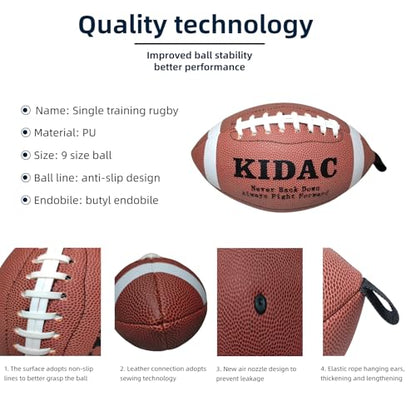Kidac 6/9 Size Football Training Equipment Youth– Fun Sports & Outdoors Toy,Football Practice,Throwing Machine,MVP Skills Game,6pcs Accessories