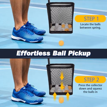 Table Tennis Ball Picker Upper - Retractable Ping Pong Ball Retriever & Storage Collector, Holds 150 Balls