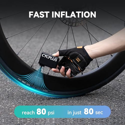 CYCPLUS AS2 Tiny Pump Bike Pump Portable Ultra-Mini 100PSI Electric Bicycle Pump Type-C Rechargeable Battery, No Pressure Display(Winner of The EUROBIKE Award 2023) - style: Black