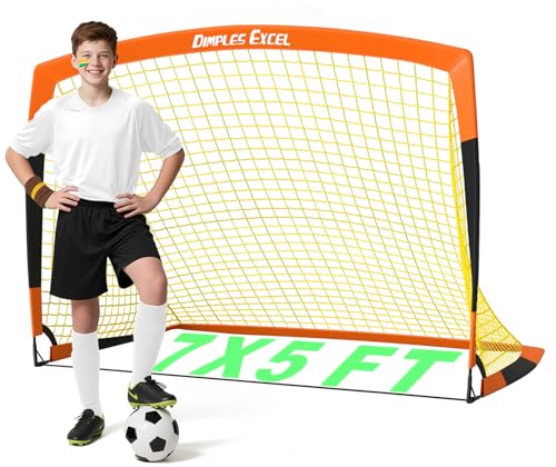 Dimples Excel Soccer Goals Kids Net for Backyard 7x5, 5x3.6, 4x3, 3x2.2 FT