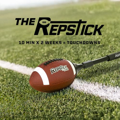 The Original Football Training System for Youth Athletes - Leather Ball with Speed Grip Stick for Perfect Catches Every Play