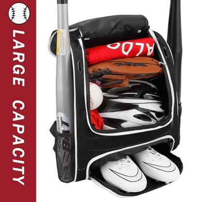 Hsmihair Baseball Bag-Baseball Backpack Holder for Baseball, Large Main Compartment,Softball Tball& Gear for Youth and Adults