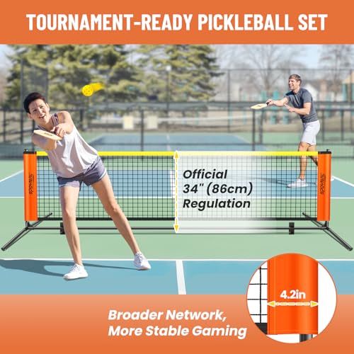 3-in-1 Adjustable Height Volleyball Badminton Pickleball Net Set - Portable Badminton Net Set for Backyards with Badminton Racket & Shuttlecocks, Volleyball Set with ball & Pump, Pickleball & CarryBag