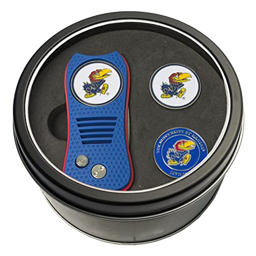Team Golf NCAA Gift Set Switchblade Divot Tool with 3 Double-Sided Magnetic Ball Markers, Patented Single Prong Design, Causes Less Damage to Greens, Switchblade Mechanism