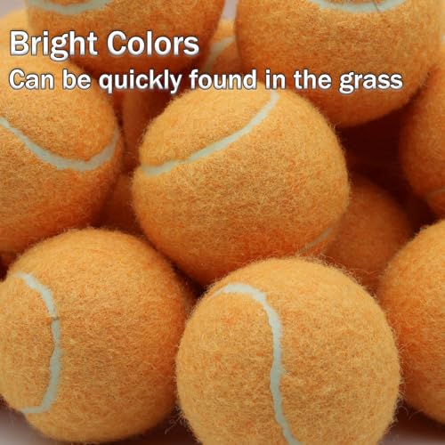 SHYUJAJIE Tennis Balls, 20 Pack Training Tennis Balls,High Elasticity Practice Tennis for Beginner, Exercise Playing Balls for Pet Dog - color: Light Orange