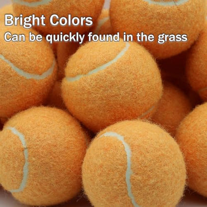 SHYUJAJIE Tennis Balls, 20 Pack Training Tennis Balls,High Elasticity Practice Tennis for Beginner, Exercise Playing Balls for Pet Dog - color: Light Orange
