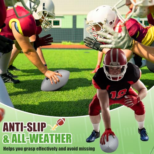 Syhood 12 Pack Composite Leather Footballs Official Size Footballs Bulk Leather Inflatable Football with Pump Regulation Highschool College Football for Training and Recreational Play - color: Silver, size: Size 9