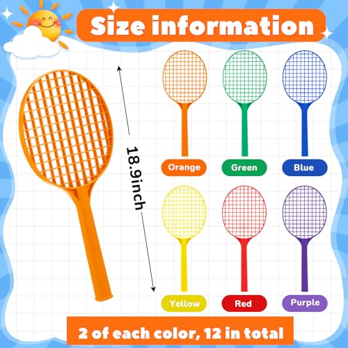Seenelling Plastic Paddleball Racket PE Equipment for Elementary School Paddle Ball Racket with Lanyard Physical Education Classes Equipment 6 Colors