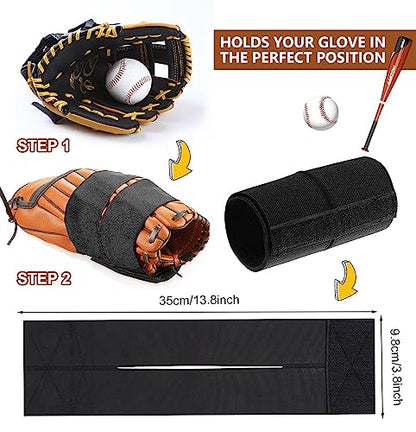 Softball and Baseball Glove Strap, Baseball Glove Wrap, Baseball Accessories,Baseball Glove Wrap Band, Baseball Glove Break in Kit Quickly Keep The Pocket Formed, Fits All Gloves