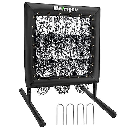 Pitching Net, Portable 9 Hole Baseball & Sotball with Strike Zone - Height Adjustable Easy Setup for Indoor/Outdoor
