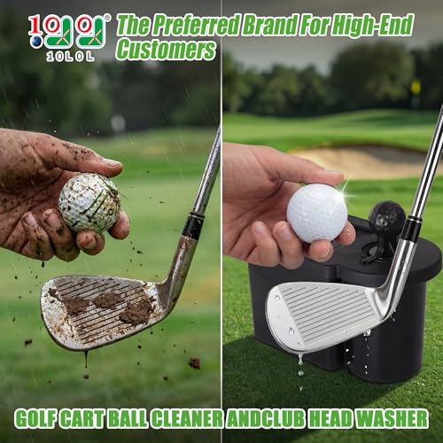 10L0L Golf Cart Ball Washer and Club Cleaner Kit, Detachable Golf Club Head and Ball Washer Golf Cleaner for EZGO Club Car Yamaha
