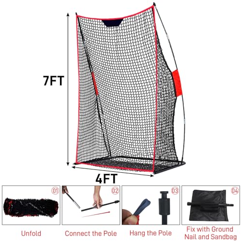 Football Throwing Quarterback Net: 7x4FT Foldable Target Toss Training Game for Backyard Field Teens Adults Practice Gifts