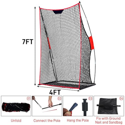 Football Throwing Quarterback Net: 7x4FT Foldable Target Toss Training Game for Backyard Field Teens Adults Practice Gifts