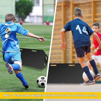 Upgrade 3-Angles Soccer Rebounder Board, Portable Soccer Wall for Adults & Kids, Foldable Soccer Training Equipment for Passing & Shooting Practice