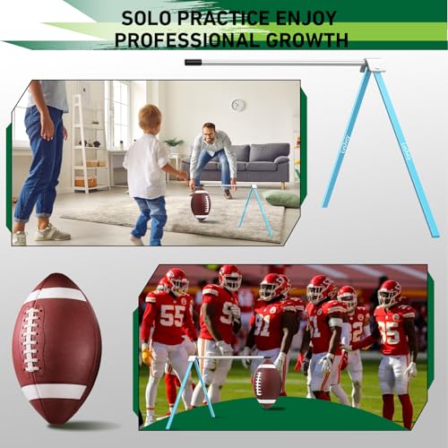 Football Kicking Tee Stand, Premium Field Goal Kickoff Holder Equipment, Professional Kick Goal Posts Gear Compatible with All Football Size, Football Trainer Practice Accessories Gifts - color: Blue, size: 2 PCS