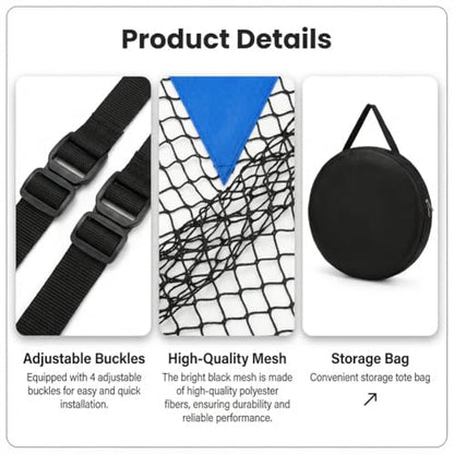 2PCS Top Bins Soccer Goal Target with Carry Storage Bag for Passing Volley Shooting Accuracy Practice Soccer Training Easy to Attach Detach Football Target Net Practice Equipment Trainer Gift