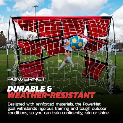 PowerNet Numbered Target Soccer Goal, 6x4 FT Net, 10 Numbered Zones, Soccer Goal with Targets for Accuracy Training, Portable Training Equipment