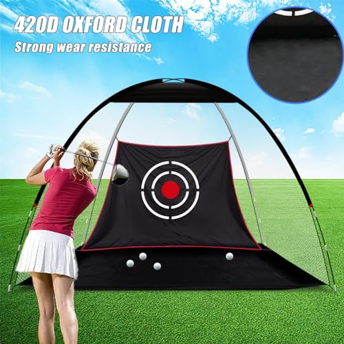 Golf Practice Net with Mat & Accessories: Portable Swing Trainer for Backyard Driving – Durable Target Cloth for Men & Golf Enthusiasts – 10X6X6.5FT Indoor Outdoor Use