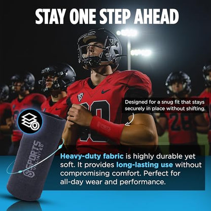 Sports Unlimited Youth Triple Wrist Coach, Football Wristbands for Plays, Baseball Wristbands, QB Arm Bands