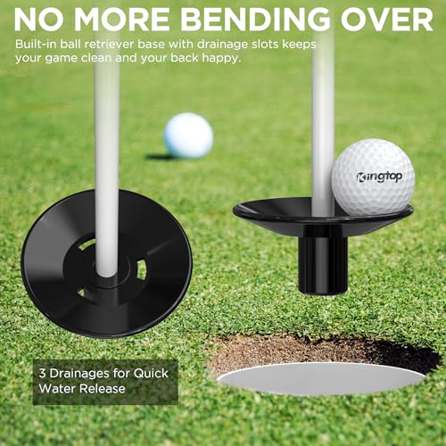 KINGTOP Golf Flagstick - Portable Design, Practice Putting Green Flag Stick for Yard, Club - Golf Pole Pin Flagpole, 3FT or 6FT Heights Available - color: 3ft White Flagpole-1 Pack