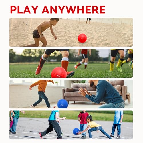 10 Inch Kickball Set, Playground Ball with Carrying Bag, Dodge Balls for Kids and Adults, Bouncing Sport Handball and Toy Ball, Outdoor Balls Official Camps