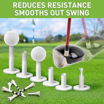 FINGER TEN Golf Rubber Tees Driving Range 3 Inch 1.5'' 2.25'' 2.75'' 3.13'' Tee Holder for Mat 1.5'' 2'' with Plastic Tees Indoor Outdoor Use - style: White-25 Pcs
