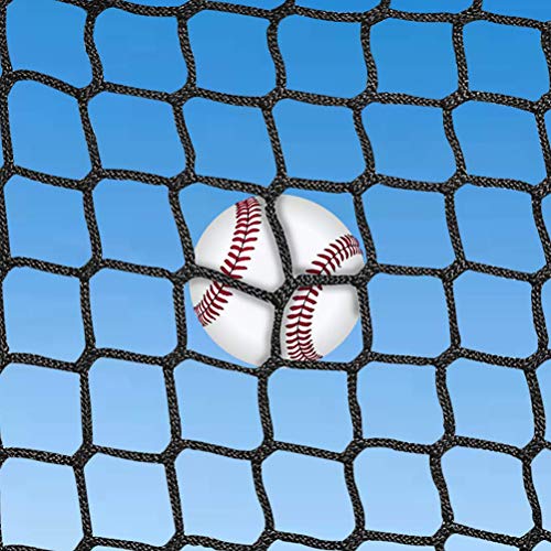 Aoneky Polyester Baseball Backstop Net, Heavy-Duty Knotless Mesh for Hitting & Pitching, UV & Weather Resistant Barrier with Rope Border (Softball, Training, Outdoor) - size: 10x10ft