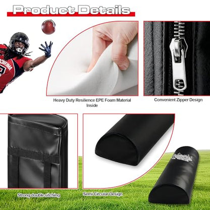 Football Tackle Dummy - 2 Pcs Athletic Agility Dummy with Heavy-Duty EPE Foam, Portable Handles, Semi-Circular Design, Footwork Drills Sports Training for Youth & Adults