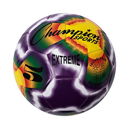 Champion Sports Extreme Tie-Dye Soccer Ball – Durable All-Weather Soccer Ball for Kids, Youth & Adults – Sizes 3, 4, 5 - size: Size 5