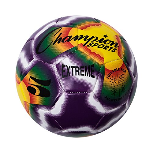 Champion Sports Extreme Tie-Dye Soccer Ball – Durable All-Weather Soccer Ball for Kids, Youth & Adults – Sizes 3, 4, 5 - size: Size 5