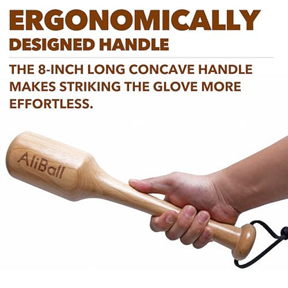 AliBall Baseball Glove Mallet - Quick Create Ball Shaped Pocket for Softball Glove - One Piece Solid Construction for Breaking in Glove