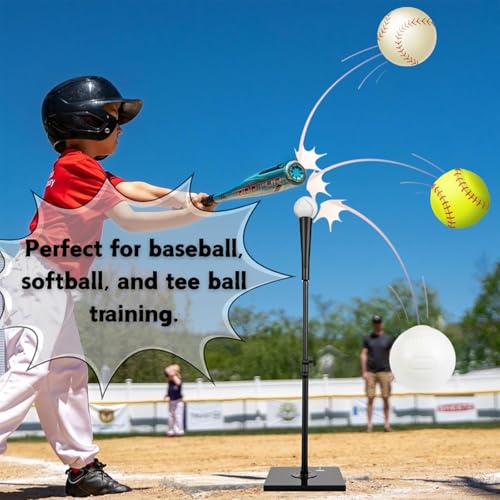 Portable Batting Tee for Baseball & Softball Heavy Duty Adjustable Height 23.25"-35.5" Hitting Tee, Rubber Top, Metal Shaft & Plastic Base for Kids & Youth