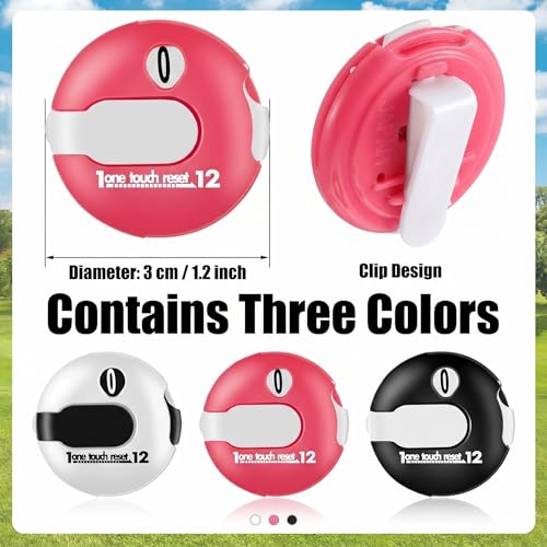 3 Pcs 1.2 Inch Golf Score Counter for Women Mini Golf Stroke Counter Scoring Keeper up to 12 Shot to Scorekeeper Glove in