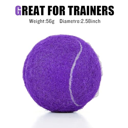 30/40 Pack Training Tennis Balls, Pet Dog Playing Balls, Practice Tennis Balls with Mesh Bag for Transport and Beginner Training - color: Purple-40Pack